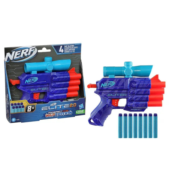 Nerf Elite 2 0 Prospect Qs-4 Blaster Wild Edition Color Design 8 Nerf Elite Darts 4-Dart Blasting Targeting Scope Pull Back Priming Multicolor