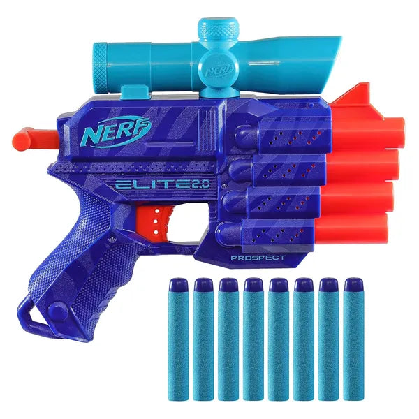 Nerf Elite 2 0 Prospect Qs-4 Blaster Wild Edition Color Design 8 Nerf Elite Darts 4-Dart Blasting Targeting Scope Pull Back Priming Multicolor