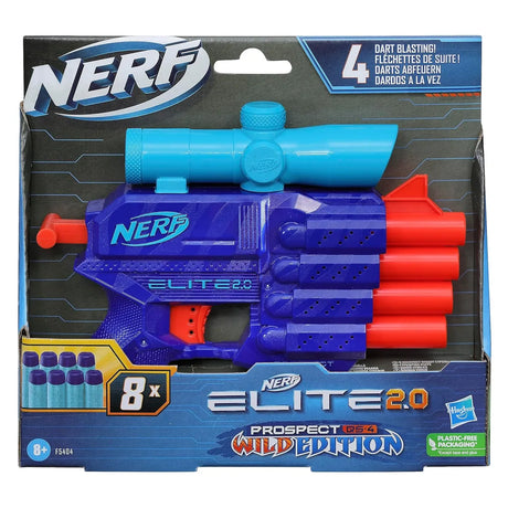 Nerf Elite 2 0 Prospect Qs-4 Blaster Wild Edition Color Design 8 Nerf Elite Darts 4-Dart Blasting Targeting Scope Pull Back Priming Multicolor