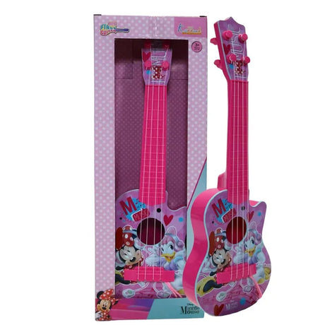 Minnie Musical Guitar for Toddlers Pink Sing Along Karaoke Junior Music Toy with Inbuilt Tones & Lights Educational Role Play Rockstar Guitar|Birthday Gift for Kids 3+ Years Old