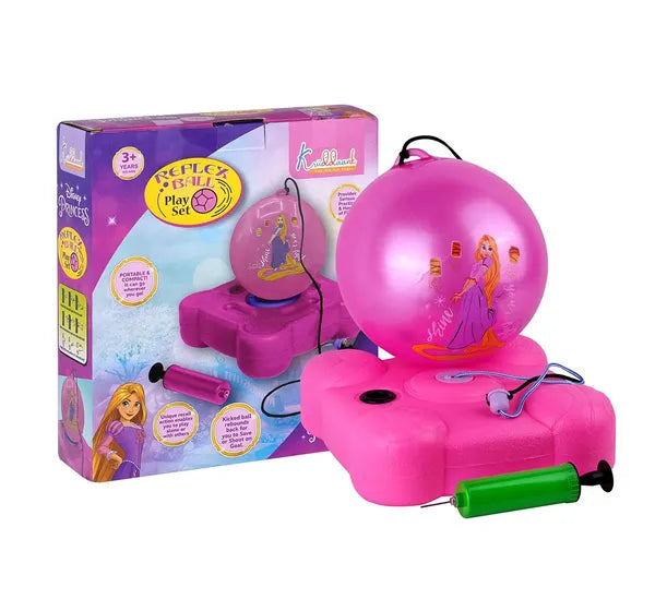 Princess Reflex Soccer Ball Solo Training Kit for Girls Indoor & Outdoor Football Game with Recoil Action Return Skill Building Sports Toy| Birthday Gift for Kids Age 3+ (Pink)