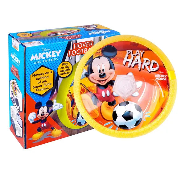 Kriiddaank Mickey Hover Football LED Light Up Air Power Soccer Ball for Kids Safe Indoor Game with Soft Foam Bumper Interactive Sport Toy for Boys & Girls Ages 3+