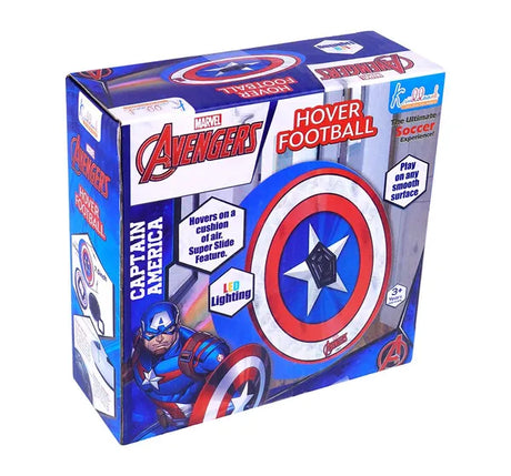Kriiddaank Marvel Captain America Hover Football Air Power Soccer Ball with LED Lights & Soft Foam Bumper, Indoor Floating Soccer Disc for Kids 3+