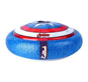 Kriiddaank Marvel Captain America Hover Football Air Power Soccer Ball with LED Lights & Soft Foam Bumper, Indoor Floating Soccer Disc for Kids 3+