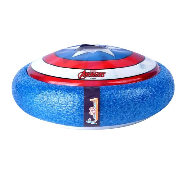 Kriiddaank Marvel Captain America Hover Football Air Power Soccer Ball with LED Lights & Soft Foam Bumper, Indoor Floating Soccer Disc for Kids 3+