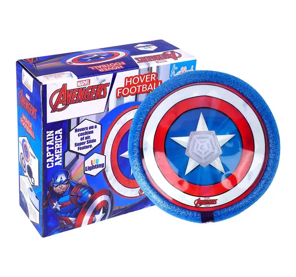 Kriiddaank Marvel Captain America Hover Football Air Power Soccer Ball with LED Lights & Soft Foam Bumper, Indoor Floating Soccer Disc for Kids 3+