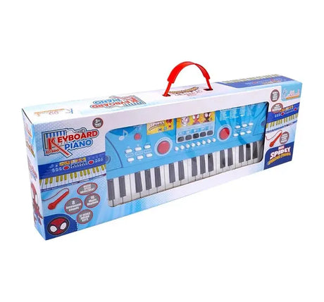 Kriiddaank Spiderman Keyboard Piano for Kids 37 Keys Musical Toy with Microphone, 8 Rhythms, 8 Tones, USB & Battery Powered, Learning & Educational Instrument Gift for Boys and Girls Ages 3+