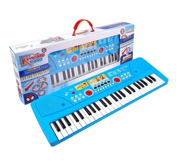 Kriiddaank Spiderman Keyboard Piano for Kids 37 Keys Musical Toy with Microphone, 8 Rhythms, 8 Tones, USB & Battery Powered, Learning & Educational Instrument Gift for Boys and Girls Ages 3+
