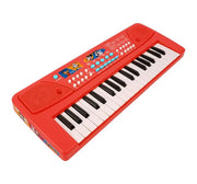 Kriiddaank Mickey 37 Key Keyboard Piano for Kids with Microphone | 8 Rhythms & 8 Instrument Sounds, USB & Battery Powered | Musical Educational Toy | Birthday Gift for Boys & Girls Age 3+   Red