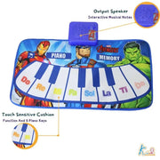 Kriiddaank Avengers Theme Piano Mat Touch Sensitive Electronic Keyboard Music Play Mat for Kids | 8 Piano Keys & 3 Function Keys|Educational Dance & Play Musical Toy for Boys & Girls 3+ Years