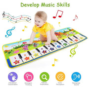 Kriiddaank Kids Musical Mat, Music Keyboard Piano Mat, 39.5&34; x 14&34; Baby Touch Play Mat, Dance Floor Mat Carpet Blanket Educational Musical Toys for Boys Girls Kids 8 Different Music Instruments