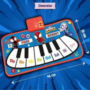 Spiderman Piano Music Play Mat for Kids Interactive Touch Sensitive Floor Keyboard with 8 Piano Keys & 3 Function Modes,Portable Roll Up Educational Toy for Toddlers & Children 3+ Years