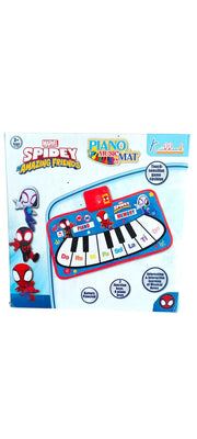 Spiderman Piano Music Play Mat for Kids Interactive Touch Sensitive Floor Keyboard with 8 Piano Keys & 3 Function Modes,Portable Roll Up Educational Toy for Toddlers & Children 3+ Years