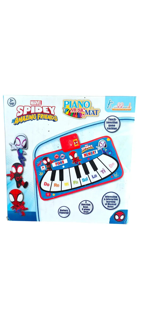 Spiderman Piano Music Play Mat for Kids Interactive Touch Sensitive Floor Keyboard with 8 Piano Keys & 3 Function Modes,Portable Roll Up Educational Toy for Toddlers & Children 3+ Years
