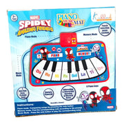 Spiderman Piano Music Play Mat for Kids Interactive Touch Sensitive Floor Keyboard with 8 Piano Keys & 3 Function Modes,Portable Roll Up Educational Toy for Toddlers & Children 3+ Years