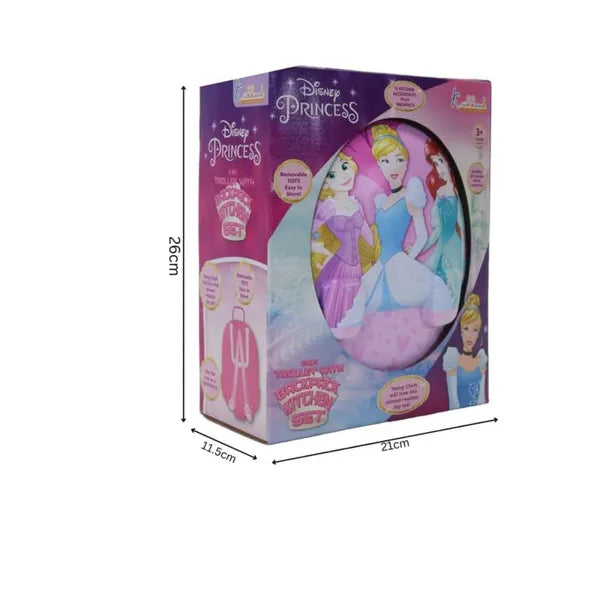 Kriiddaank Disney Princess 2-in-1 Backpack Kitchen Set for Kids | Pretend Play Educational Toy with Kitchen Accessories | Fun Learning Toy for Boys & Girls Age 3+ (Multicolor)