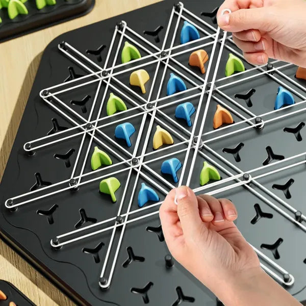 Puzzle Geometry Chess Board Game, Multiplayer Strategy Game for Ages 6+, Educational Spatial Learning with Coloured Game Pieces