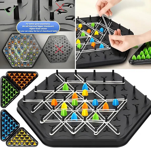 Puzzle Geometry Chess Board Game, Multiplayer Strategy Game for Ages 6+, Educational Spatial Learning with Coloured Game Pieces