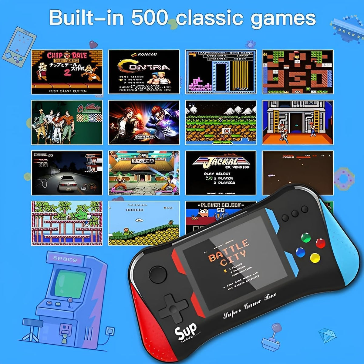 X7M Handheld Gaming Console with Controller | 3.5” Display | TV Connectivity Handheld Gaming Console (Multicolor)
