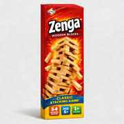 Zenga Wooden Blocks – Classic Stacking Game | 54 Wooden Blocks for Kids & Family Fun