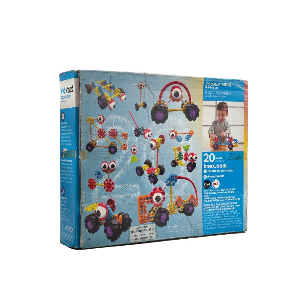Kid K’Nex Zoomin’ Rides Building Set for Ages 3 and Up, Preschool Educational Toy, 64 Pieces