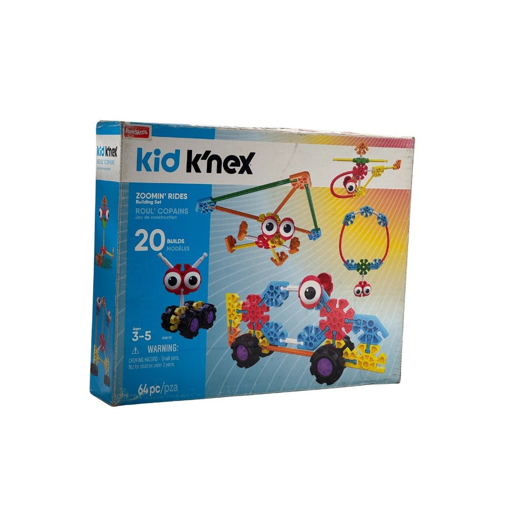 Kid K’Nex Zoomin’ Rides Building Set for Ages 3 and Up, Preschool Educational Toy, 64 Pieces