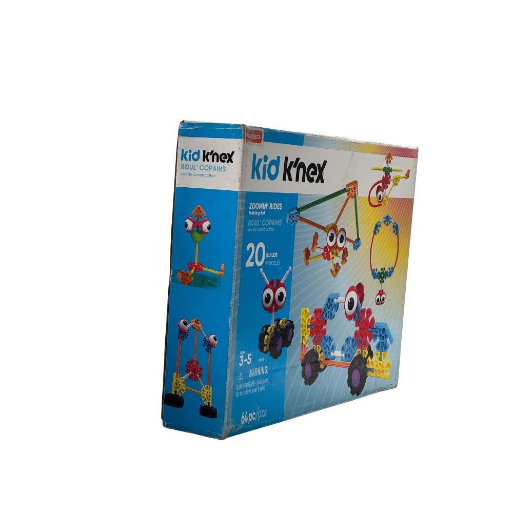 Kid K’Nex Zoomin’ Rides Building Set for Ages 3 and Up, Preschool Educational Toy, 64 Pieces