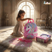 Kriiddaank Unicorn 2 in 1 Backpack Kitchen Set for Kids | Pretend Play Educational Toy with Kitchen Accessories | Fun & Learning Toy for Boys & Girls (Multicolor)